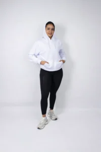 SUBLI-FLEECE WHITE HOODED SWEATER 260G