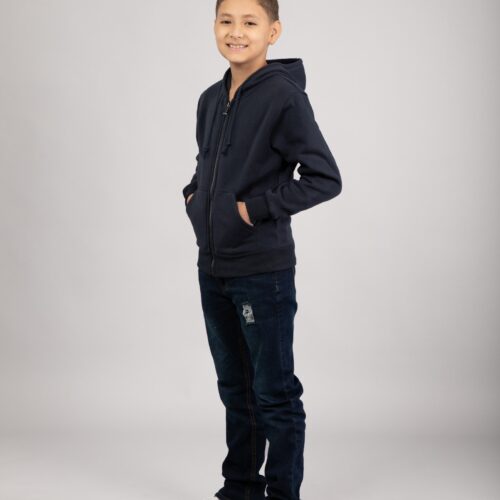 SWEATSHIRT WITH ZIPPER AND CAP 260g