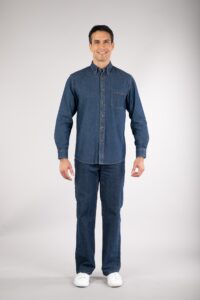BLUE JEAN SHIRT LONG SLEEVE MEN 6.2 OUNCES