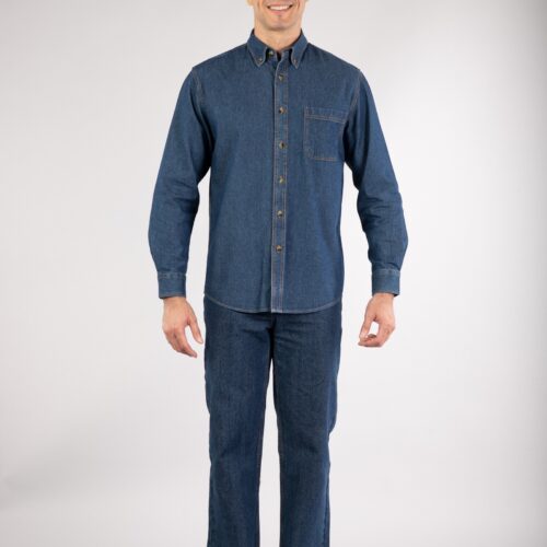 BLUE JEAN SHIRT LONG SLEEVE MEN 6.2 OUNCES