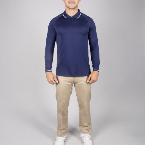 GLUEd ZIPPER PLACKET POLO ARMES LONGSLEEVE 185G