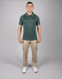 GLUED ZIPPER PLACKET POLO ARMES 185G